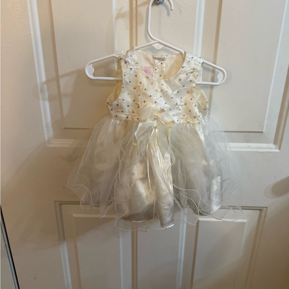 White and Silver Baby Dress